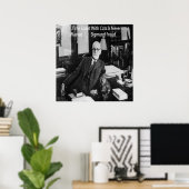 Sigmund Freud In Office & Famous Cat Quote Poster ポスター (ホームオフィス)