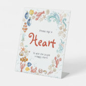 Sign a Heart | Coastal Ocean Beach Bridal Shower 台座サイン (正面)