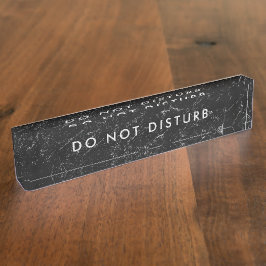 Sign Black Marble Silver Businessを妨害しない デスクネームプレート