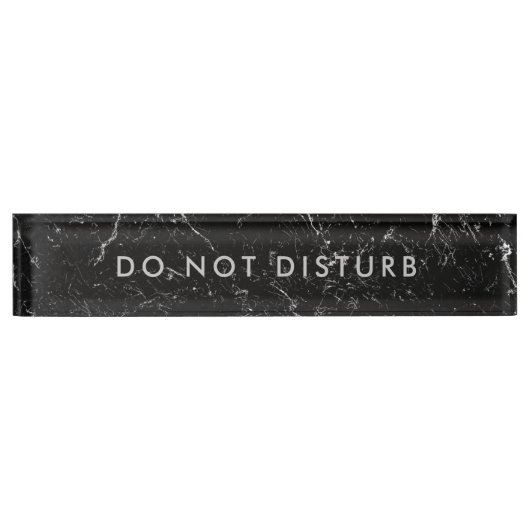 Sign Black Marble Silver Businessを妨害しない デスクネームプレート (正面)