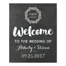 Sign Chalkboard結婚リースへようこそ
