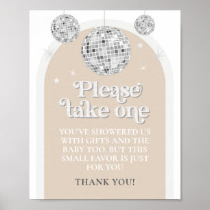 Sign Disco Ball Baby Showerを一枚頼む ポスター