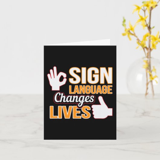 Sign Language Changes Lives ASL通訳者Looper A カード (黄色い花)