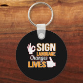 Sign Language Changes Lives ASL通訳者Looper A キーホルダー (正面)