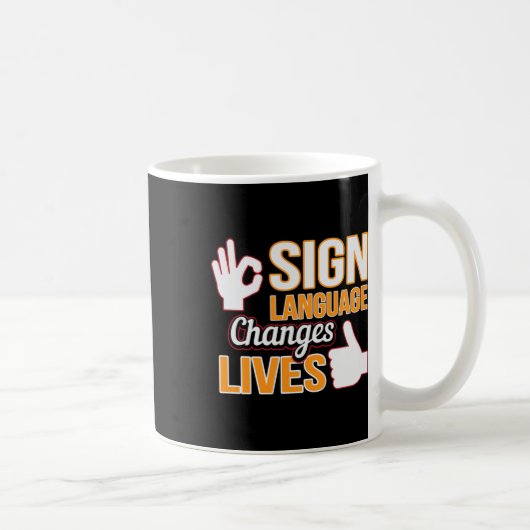 Sign Language Changes Lives ASL通訳者Looper A コーヒーマグカップ (右)