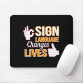 Sign Language Changes Lives ASL通訳者Looper A マウスパッド (マウス)
