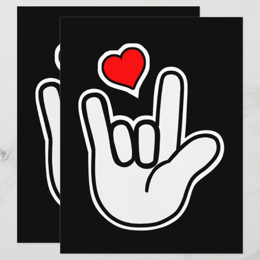 Sign Language I Love You Sign (正面/裏面)