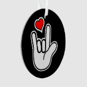 Sign Language I Love You Sign オーナメント (正面)