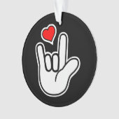 Sign Language I Love You Sign オーナメント (正面)