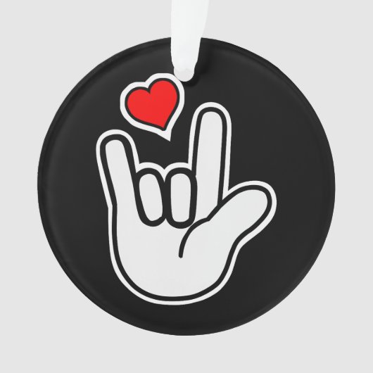 Sign Language I Love You Sign オーナメント (正面)