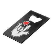 Sign Language I Love You Sign クレジットカード栓抜き (裏面アングル)