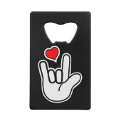 Sign Language I Love You Sign クレジットカード栓抜き (裏面)