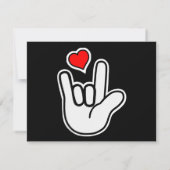 Sign Language I Love You Sign サンキューカード (裏面)