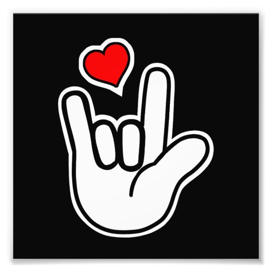 Sign Language I Love You Sign フォトプリント (正面)