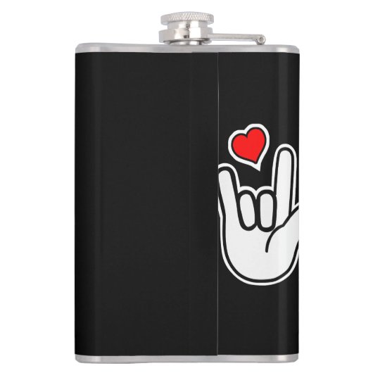 Sign Language I Love You Sign フラスク (裏面)