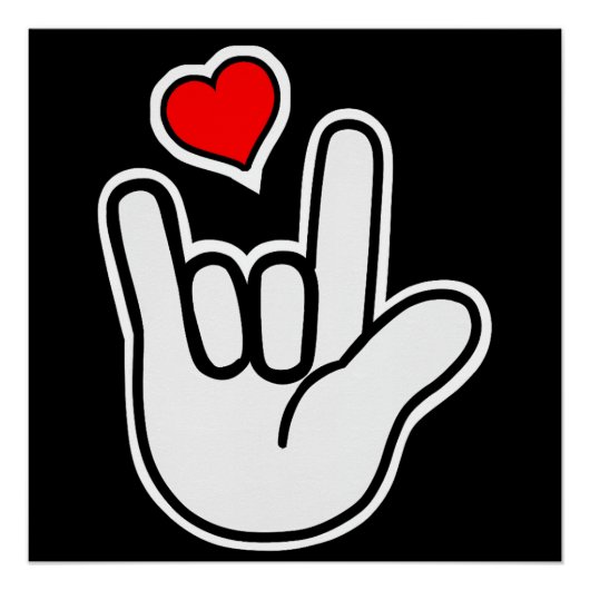 Sign Language I Love You Sign ポスター (正面)