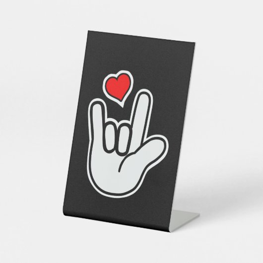 Sign Language I Love You Sign 台座サイン (正面)