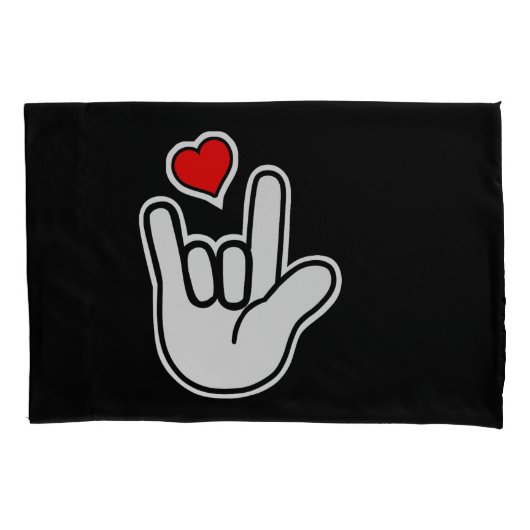 Sign Language I Love You Sign 枕カバー (正面)
