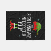 Sign Language Interpreter小妖精や小人Matching Family Gro フリースブランケット (正面(横))