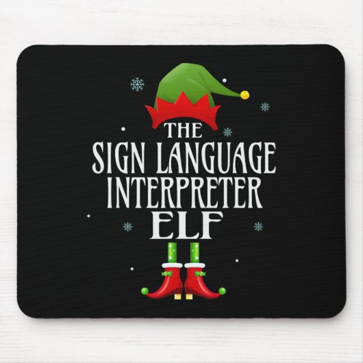 Sign Language Interpreter小妖精や小人Matching Family Gro マウスパッド (正面)
