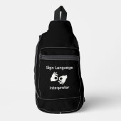 Sign Language Interpreter Sling Bag Black スリングバッグ (正面)