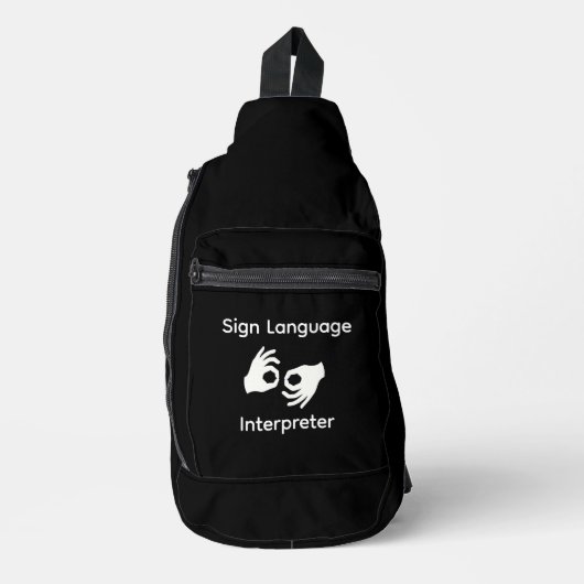 Sign Language Interpreter Sling Bag Black スリングバッグ (正面)