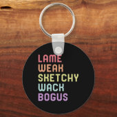 Sign Language Lame Weak Asl Slang Tee Deaf Awarene キーホルダー (正面)