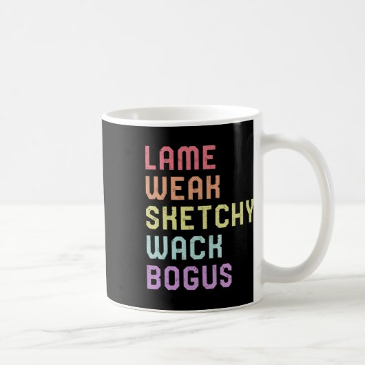 Sign Language Lame Weak Asl Slang Tee Deaf Awarene コーヒーマグカップ (右)