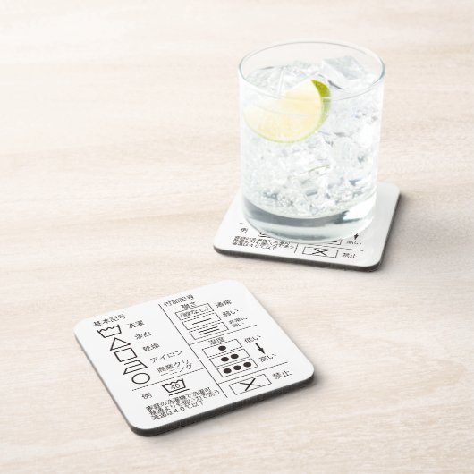Sign of laundry indication beverage coaster コースター (右側)