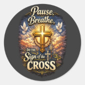 Sign of the Cross Christian Faith  ラウンドシール (正面)