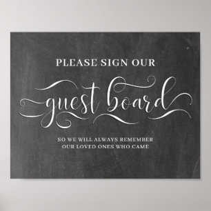 Sign Our Guest Board 結婚's Sign ポスター