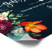 Sign our Guest Board 結婚's Wine Navy Sign ポスター (角)