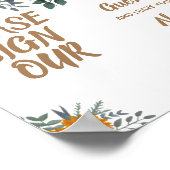 Sign our Guest Book'結婚s Sunflowers Greenery ポスター (角)