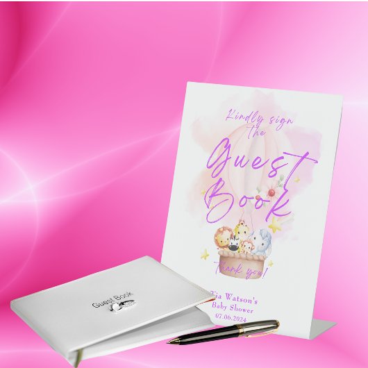 Sign the Guest Book Baby Animals Safari 台座サイン