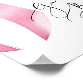 Sign the Guest Book Pink Bowスクリプトブライダルシャワー ポスター (角)