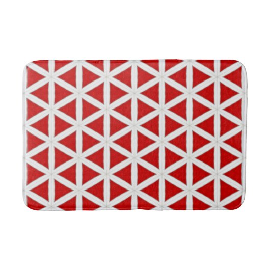 Signal Flux – Red & White Modern Design バスマット (正面)