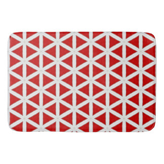 Signal Flux – Red & White Modern Design バスマット