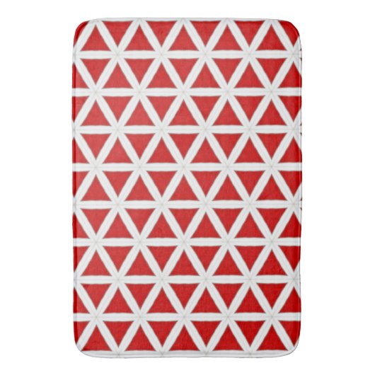 Signal Flux – Red & White Modern Design バスマット (正面縦)