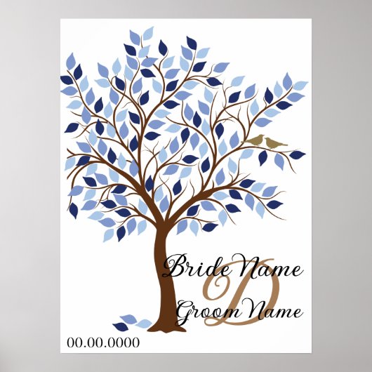 Signature結婚's Guest Book Tree, in Blues. ポスター (正面)