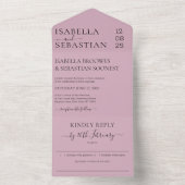 Signature Blush Pink Wedding Kindly Reply オールインワン招待状 (内側)