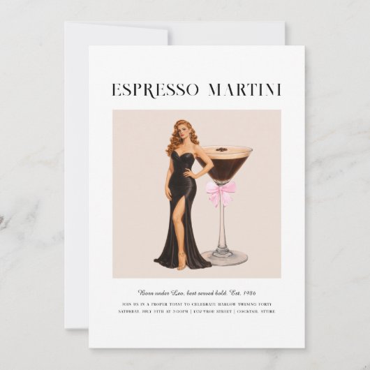 Signature Cocktail | Leo Zodiac Birthday 招待状 (正面)