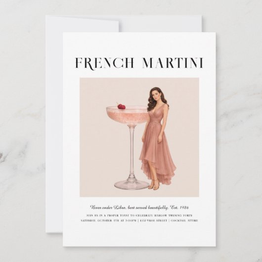 Signature Cocktail | Libra Zodiac Birthday 招待状 (正面)