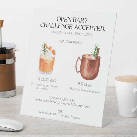 Signature Cocktail Open Bar Wedding Sign 台座サイン (インサイチュ)