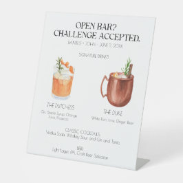 Signature Cocktail Open Bar Wedding Sign 台座サイン