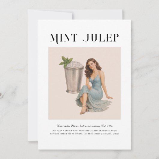 Signature Cocktail | Pisces Zodiac Birthday 招待状 (正面)