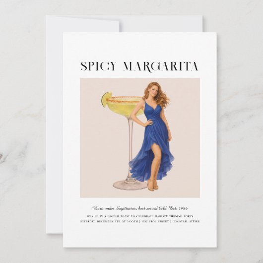 Signature Cocktail | Sagittarius Zodiac Birthday 招待状 (正面)