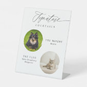 Signature Cocktails 2 Pet Photo Elegant Wedding 台座サイン (正面)
