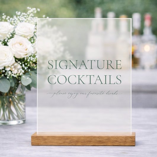 Signature Cocktails Acrylic Wedding Sign アクリルサイン