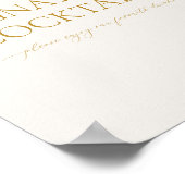 Signature Cocktails Elegant Wedding Bar Sign ポスター (角)