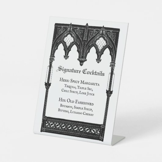 Signature Cocktails Pedestal Sign 台座サイン (正面)
